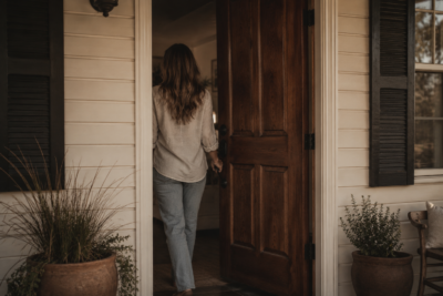 Woman walking in the house. Every Mile